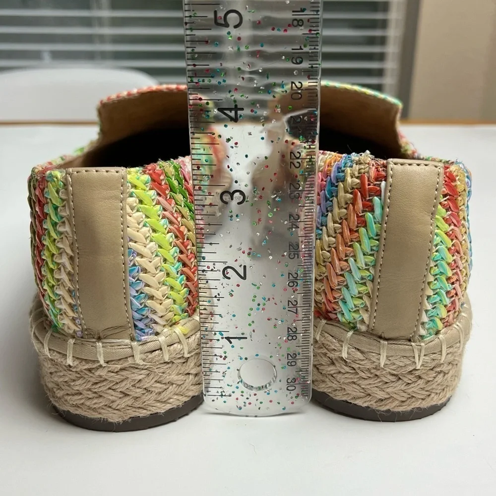 NWT Joie Cara multicored raffia espadrilles slip on flats, women's size 9 - Picture 4 of 5